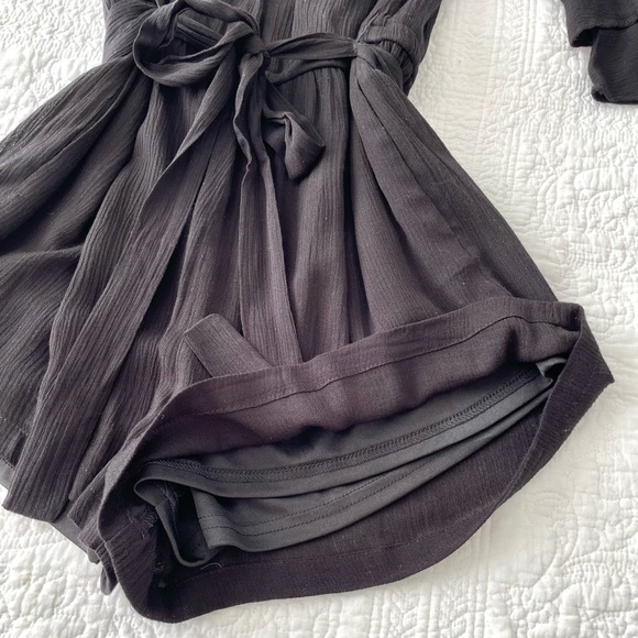 Lulus Off-the-Shoulder Black Romper with Flounce Sleeves - Picture 4 of 6